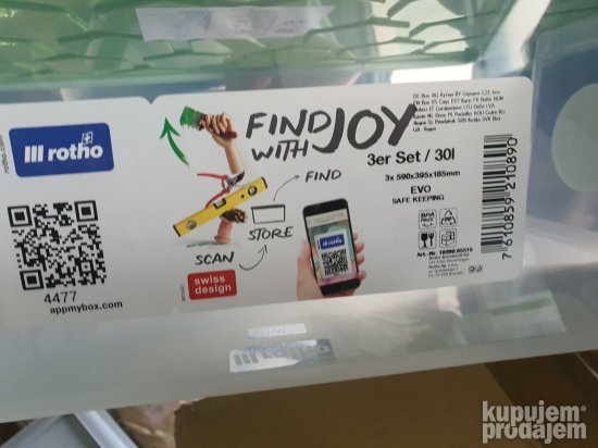 Plasticne kutije 2 komada 30l - Rotho Eva